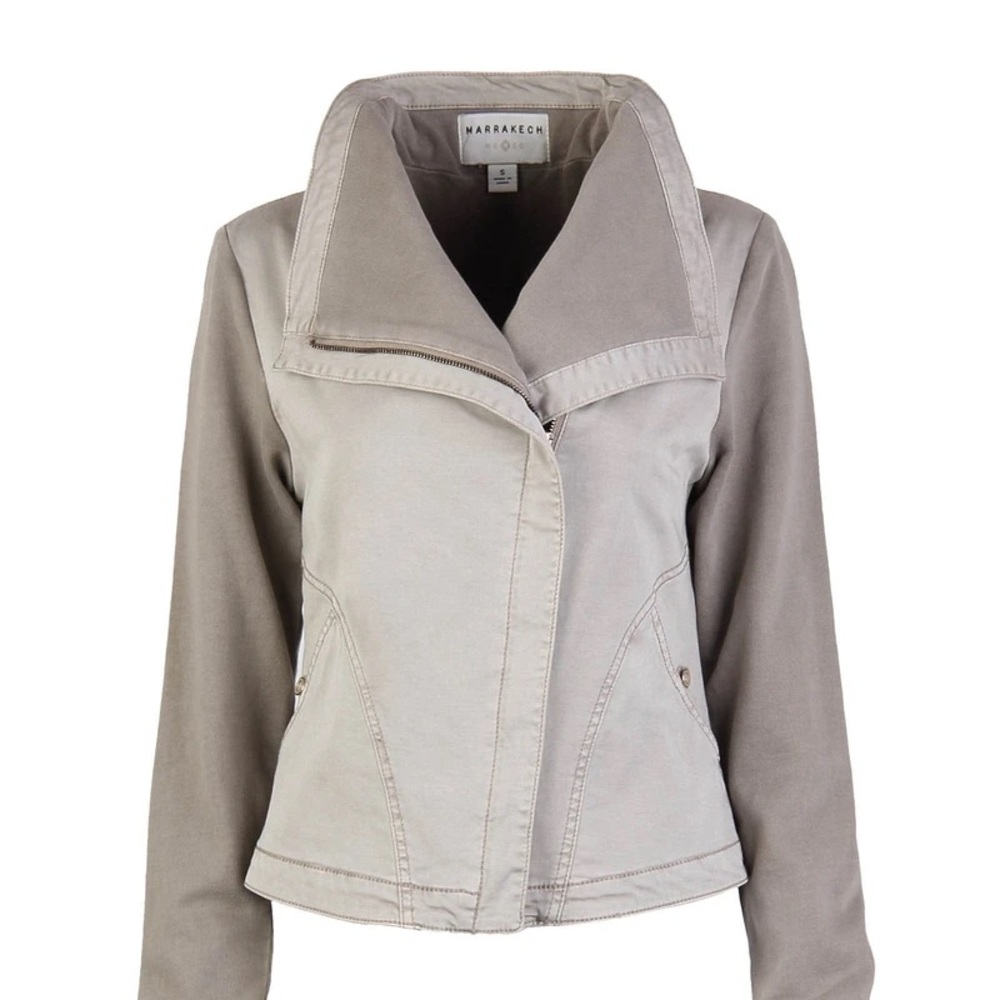 Anthropologie Marrakech Utility Jacket in Taupe and Light Gray